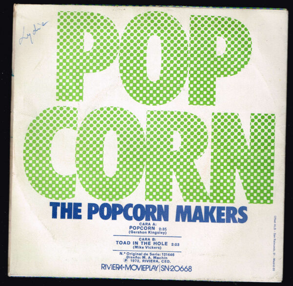 The Popcorn Makers. PopCorn SN-20668 Riviera-Movieplay 1972   Disco - Imatge 2