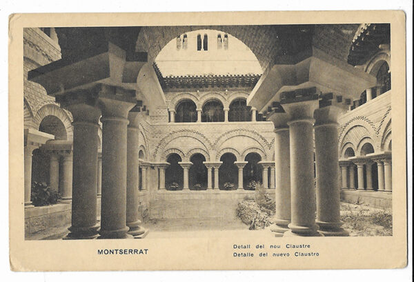 Montserrat .Detall del nou Claustre . Mumbru  1929