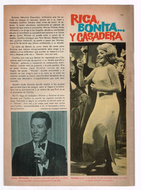 Romántica revista juvenil Femenina Nº 172  Ibero Mundial de Ediciones  1961 - Imatge 2